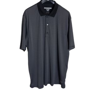 Greg Norman Play Dry Black White Striped  Polo Shirt Mens Size XL Golf Athletic